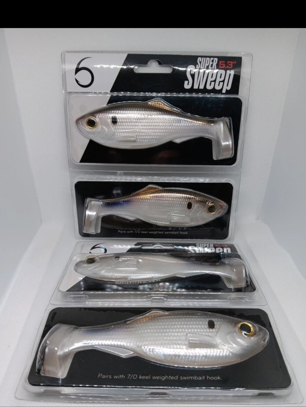6th Sense Super Sweep 5.3 4K Shad Lot Of 2 Fishing Swimbaits NIP
